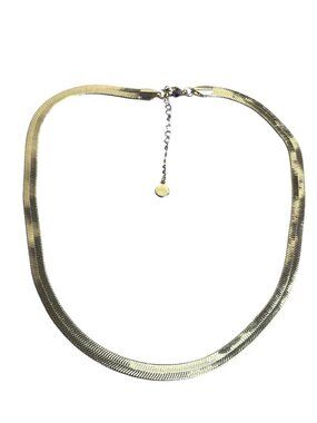 Goldtone Flat Chain Necklace 14 - 16 inches Long